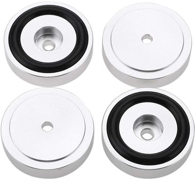 Dailygoods - Amplifier Feet - Universaal - Aluminium - Silver - Geluidsisolatie - Ideaal voor luidsprekers - 4 stuks