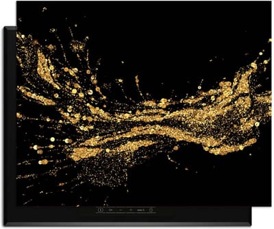 KitchenArt - Golden Splash - Inductie Beschermer - 76x51.5 cm - Kookplaat Beschermer - Luxe Afdekplaat Inductieplaat - Anti-slip & Oprolbaar - Beschermmat Inductiekookplaat