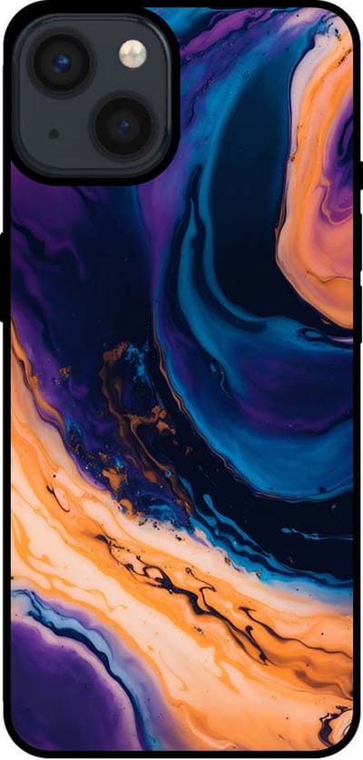 Smartphonica Telefoonhoesje voor iPhone 13 marmer look - backcover marmer hoesje - Blauw geschikt voor iPhone 13