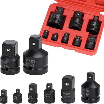Adapter Set van 8 Stuks voor Diverse Draadformaten: 1/4", 3/8", 1/2", 3/4" en 1" voor Gereedschap en Klussen