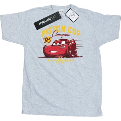 Disney Heren Cars Piston Cup Kampioen T-Shirt (Sportgrijs)