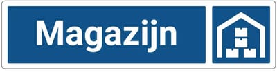 Magazijn deurbordje met zelfklevende strip | Forex Re materiaal | 20 x 5 cm