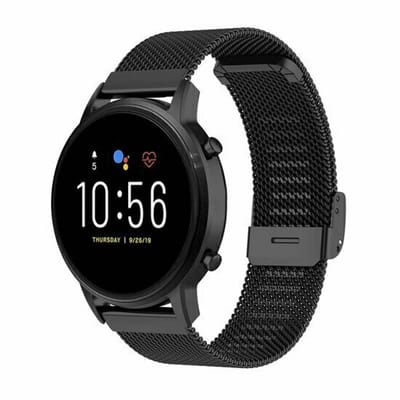 By Qubix - Geschikt voor Garmin bandje - 18mm - Geschikt voor Garmin Venu 4 - 41mm - Milanese bandje met klemsluiting - Zwart