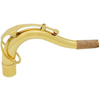 Saxofoon Nek Connector Messing Materiaal Gouden Lak Saxofoon Gebogen Nek