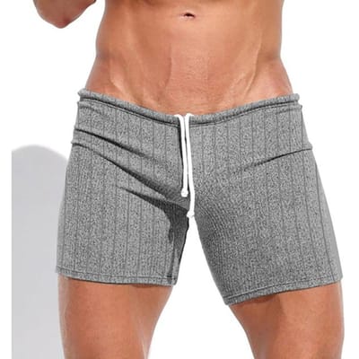 Short d'été décontracté pour homme, couleur unie, avec cordon de serrage, pour le sport, la plage, les vacances, le surf XXXL grise