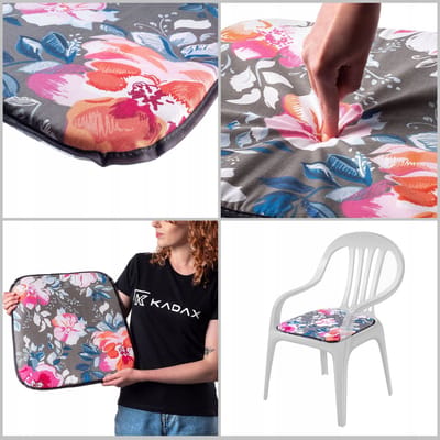KADAX Zitkussen, 40 x 40 x 2 cm, tuinstoelkussens van 52% katoen, zachte kussens voor tuinstoelen, tuinmeubelen, bloemen