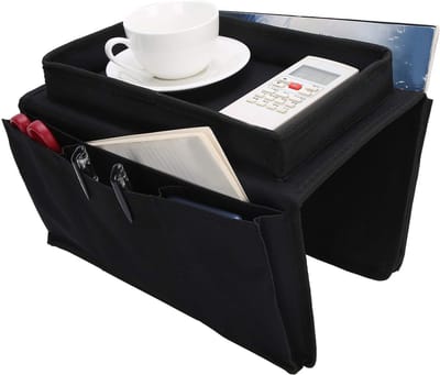 Dailygoods- Armleuning Organizer - Oxford Katoen - 4 Vakken - Inclusief Bekerhouder - 30 x 18 x 18 cm - Praktisch Ontwerp - Opbergzak