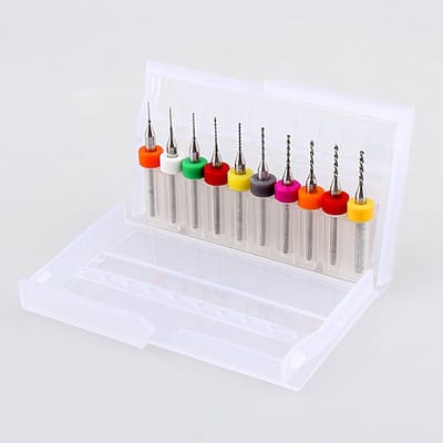 10-delige Mini Micro Boor Set voor PCB Circuitborden, 0.3mm tot 1.2mm, Geschikt voor CNC Bewerking en Precisiewerk