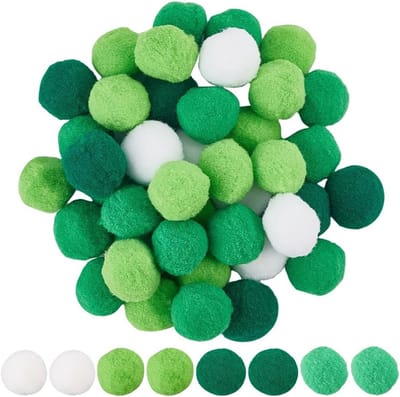 100 Pcs Groene Pompoms - 25mm Zachte Fluffy Fuzzy Bollen voor DIY Creatieve Kunst en Feestdecoratie, Mini Pompom Ballen voor Thuisversiering
