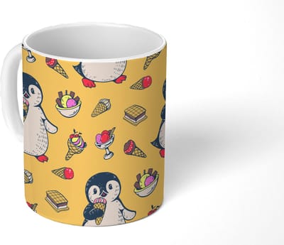 Mok - Koffiemok - IJs - Pinguïn - Pooldieren - Kinderen - Design - Mokken - 350 ML - Beker - Koffiemokken - Theemok