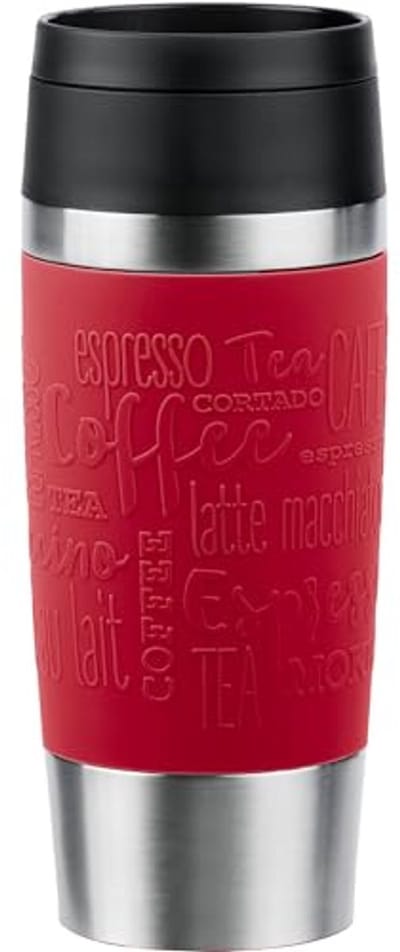 Thermosbeker 0,36 liter met Comfort-Schroefsluiting - RVS - 360° Drinkopening - Vaatwasmachinebestendig - 100% Lekvrij