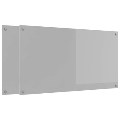 vidaXL - Keukenachterwand - 2 - st - Lichtgrijs - 110 - x - 60 - cm - gehard - glas