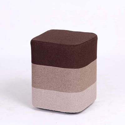Voetenbank Kruk - Voetensteun Linnen - Ontspannen Zitten - Traagschuim Vulling - 29x29x35 cm - Bruin