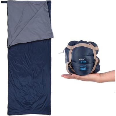 Lixada 190 * 75cm Outdoor Envelop Slaapzak Kamperen Reizen Wandelen Multifunctioneel Ultralicht 680g marineblauwe kleur