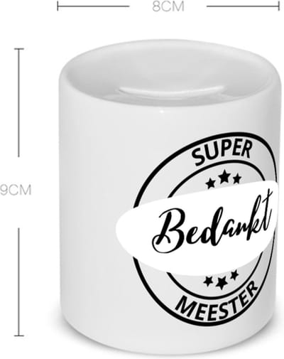 Akyol - super bedankt meester Spaarpot - Meester - een meester - school - verjaardagscadeau - afscheidscadeau - kado - gift - 350 ML inhoud