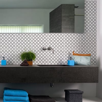 Muurstickers voor keuken en badkamer - 24 Oosterse Casablanca cementtegelstickers - 24 stickers, 15x15cm