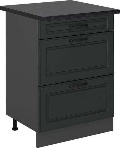 Vicco R-Line Keukenonderkast – 60 cm met laden, WB Antraciet Antraciet landhuis