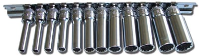 Honiton H2200 Serie - Lang Nasocket Set - 12 stuks - 1/4" - 12-kantig