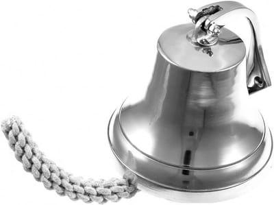Diner Bel - Keukenklok - Familie roepen - Helder geluid - 15 cm hoog - Zilverkleurig