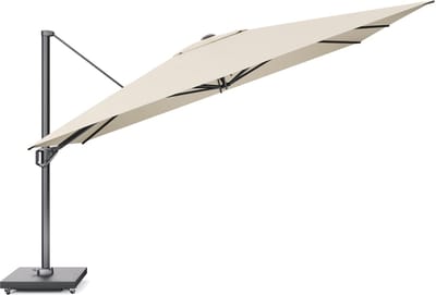 Platinum Sun & Shade – Zweefparasol – Challenger T¹ Premium - 400x300 cm – Champagne – Kantelbaar – 360° Draaibaar – 98% UV protectie