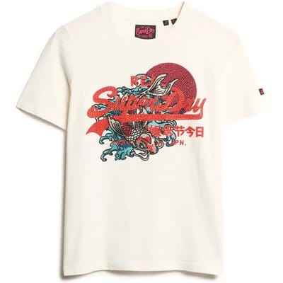 Superdry - Tokyo Relaxed T-shirt met vintage logo en print - Dames - T-shirts