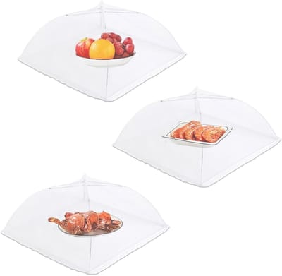 3 Stuks Voedsel Beschermhoezen van Gaas, Herbruikbare en Vouwbare Voedselnetten voor Buiten, Perfect voor Picknick en BBQ