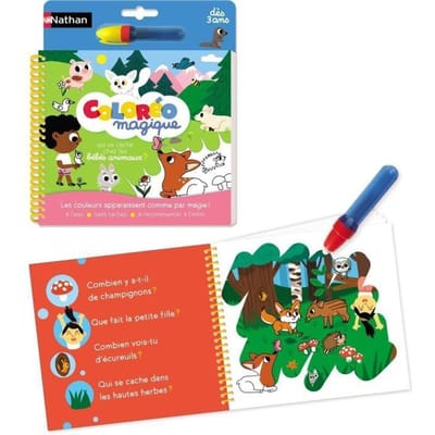 Coloréo - Bébés animaux - NATHAN - Coloriage a l'eau pour enfants de 3 ans et plus