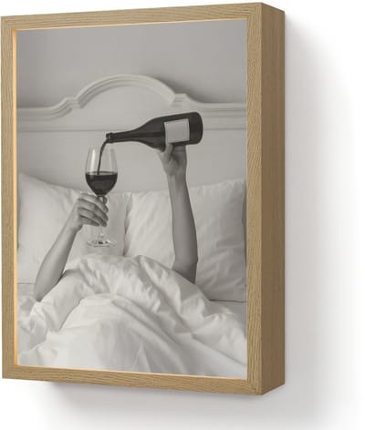 Wandlamp 30x40 cm - Oplaadbaar - Lakens - Armen - Wijn - Glas - Wandlampen binnen woonkamer - Slaapkamer lamp - Decoratieve nachtlamp - Vloerlamp draadloos