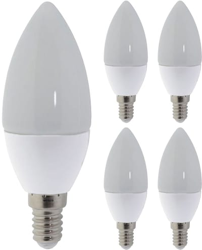 Optonica LED Lamp E14 - 6W (vervangt 50W) - 480lm - 4500K Neutraal Wit - 230V - Dimbaar - Energiezuinig - 5 stuks