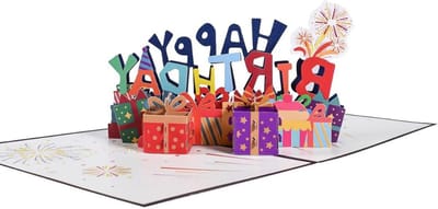 Unieke 3D Pop-Up Verjaardagskaart - Handgemaakte Papercraft Sculptuur, Perfect Cadeau voor Vrienden, Familie en Kinderen (23.3 * 17 * 1.5cm)