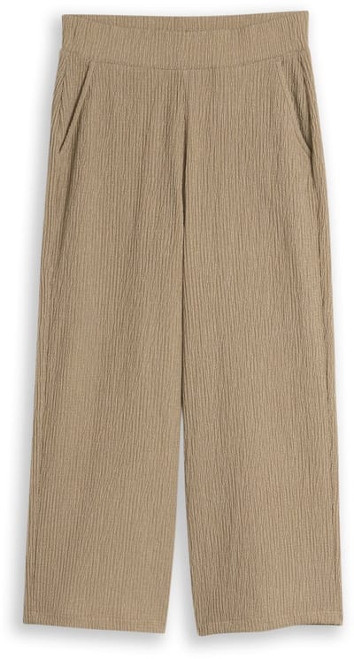 Tom Tailor - Crinkle culottebroek - Maat 34/28 - olive white structure