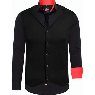 Driedelig pak met overhemd, vest en stropdas