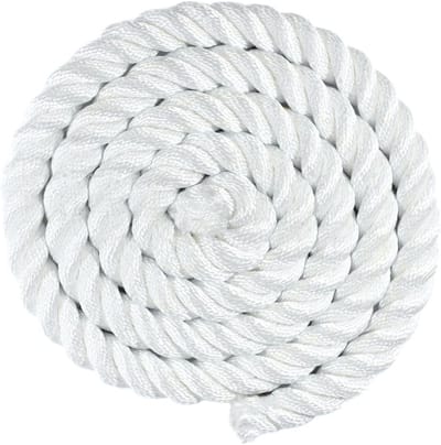 Gedraaid Nylon Touw - Multifunctioneel Utility - Zware Toepassingen - Bestand tegen Vocht - 15 inch x 10 voet - Wit