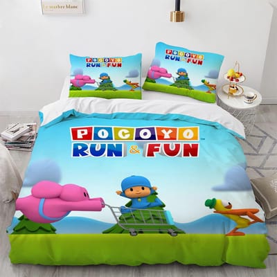 Collection de literie PocoyoS Housse de couette imprimée en 3D Taie d'oreiller 23 pièces Double Full Queen King Housse de couette Textiles de maison Cadeaux pour enfants 135x200cm-2pcs