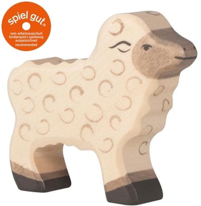HOLZTIGER Boerderij - Lam - 8X2X7Cm - Houten Figuur - Handgemaakt