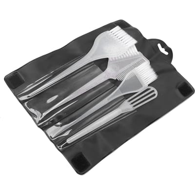 Haarkleur Borstelset Professionele Haarkleurverf Kleuringsborstel Applicator met Opbergtas Transparant transparant