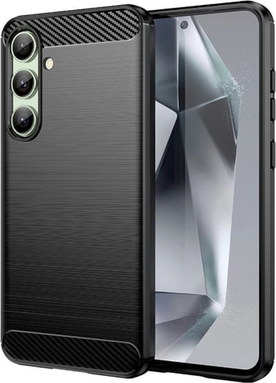 Coverup Hoesje - Geschikt voor Samsung Galaxy S24 FE Hoesje - Coverup Armor Brushed TPU Back Cover - Zwart