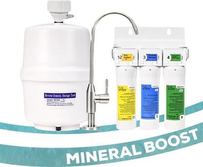 AquaTru Under Sink Mineral Boost/Alkaline waterzuiveraar - 4-staps omgekeerd osmose waterfilter volledige set (7 liter capaciteit)