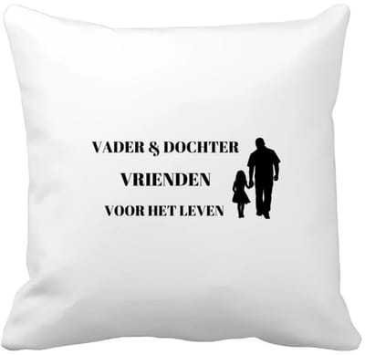 Akyol - vader en dochter vrienden voor het leven Kussen hoes - Vriend - vader/dochter - vader cadeautjes - vaderdag - verjaardag - geschenk - kado - vader artikelen - dochter artikelen - dochter verjaardag - 40 bij 40 cm