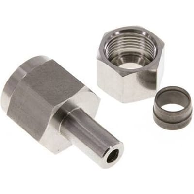 12S & G1/2'' RVS Rechte Draaidoorvoer Binnendraad voor manometers 630bar ISO 8434-1