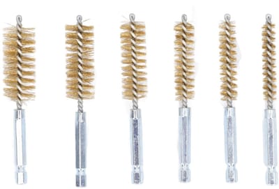 Allecto - Boorborstel - Reinigingsborstels - 6 Stuks - Krasborstels - Messing Draad - Voor Elektrische Boor - Diverse Maten