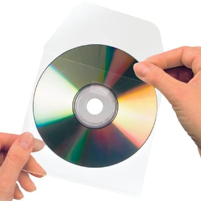 Cd/dvd hoes djois 127x127mm met klep zelfklevend Transparant 10 stuks