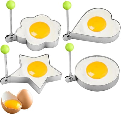 Eierring Set - Bakvormen Keuken - Perfect Ontbijt - Roestvrij Staal - 4 Stuks