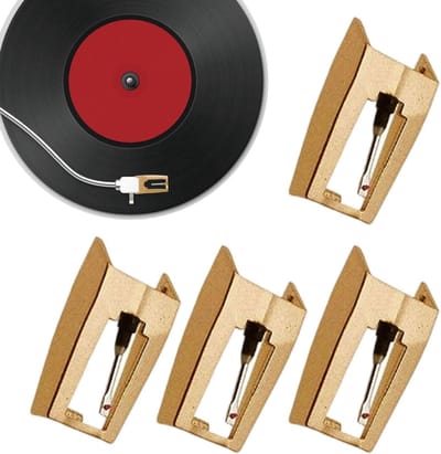 Platenspeler Naalden - Draaitafel Naald - Muziek Luisteren - Precisie Weergave - 4 Stuks - Zilver