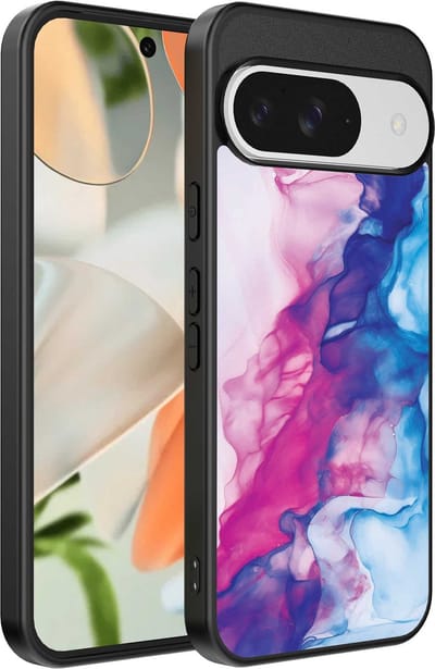 Geschikt voor Google Pixel 9 Telefoonhoesje met Roze Blauw Marmer Opdruk - TPU Backcover Case Rose Blue Marble Design - Smartphonica geschikt voor Google Pixel 9