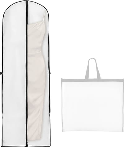 Purepeak Kledinghoes XL met Rits - Kledingzak - 180 cm - Trouwjurk - Wasbaar - Opvouwbaar - Jurk - Wit