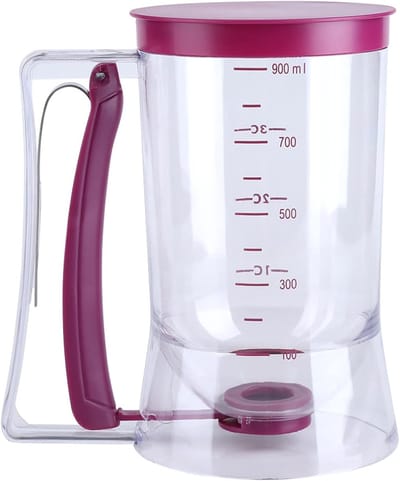 Famanu - Beslagscheider Cup met Schaal, beslagdispenser voor cupcakes, pannenkoeken en wafels, maatbeker met schenktuit voor nauwkeurig afmeten en gieten