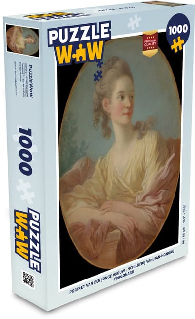 Puzzel Portret van een jonge vrouw - Schilderij van Jean-Honoré Fragonard - Legpuzzel - Puzzel 1000 stukjes volwassenen
