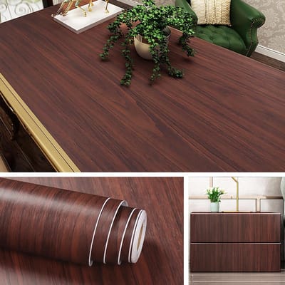 Houten Effect Behang Bruin Zelfklevend Vinyl voor Keukenkasten, Werkbladen en Meubels, Waterdicht en Duurzaam 40CMx2M
