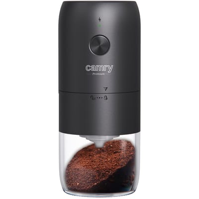 Camry CR4302 draadloze koffiemolen, keramische molen verstelbaar, USB-C, zwart